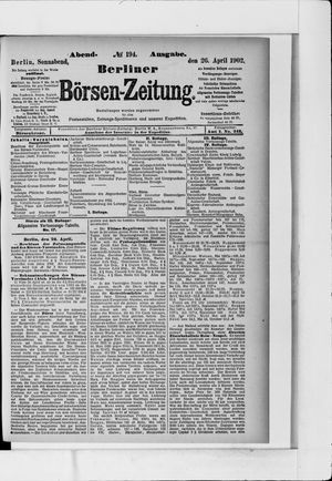 Berliner Börsen-Zeitung on Apr 26, 1902