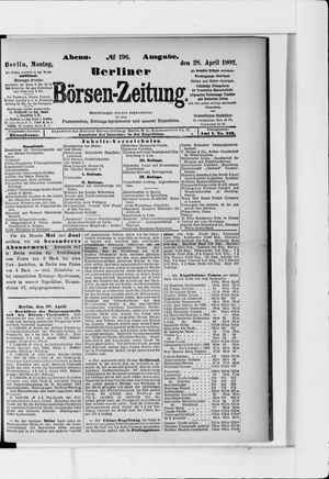 Berliner Börsen-Zeitung vom 28.04.1902