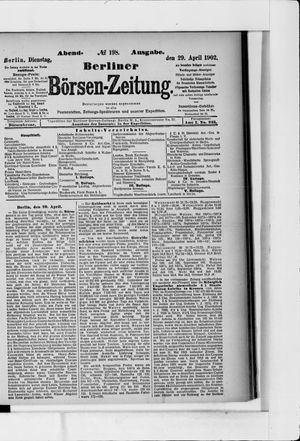 Berliner Börsen-Zeitung on Apr 29, 1902