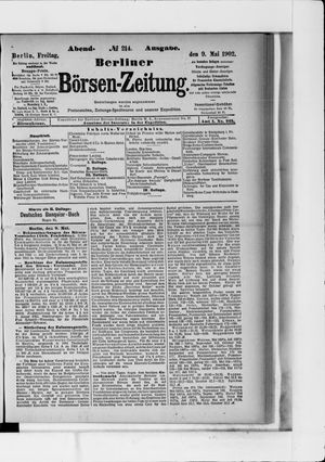 Berliner Börsen-Zeitung vom 09.05.1902