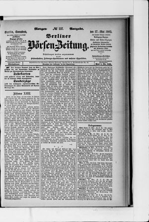 Berliner Börsen-Zeitung on May 17, 1902