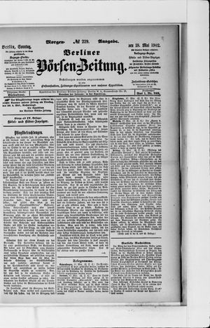Berliner Börsen-Zeitung vom 18.05.1902