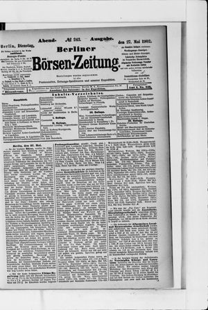 Berliner Börsen-Zeitung vom 27.05.1902