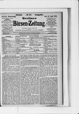 Berliner Börsen-Zeitung on Jun 12, 1902