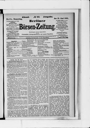 Berliner Börsen-Zeitung on Jun 19, 1902