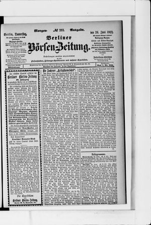 Berliner Börsen-Zeitung on Jun 26, 1902