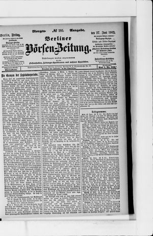 Berliner Börsen-Zeitung on Jun 27, 1902