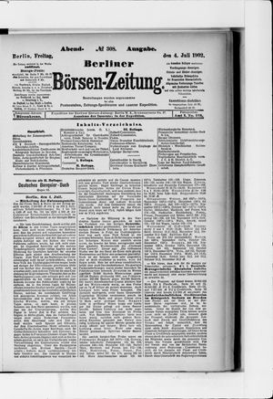 Berliner Börsen-Zeitung on Jul 4, 1902