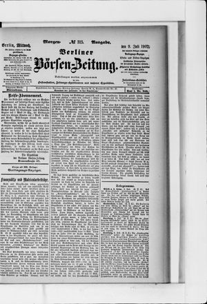 Berliner Börsen-Zeitung on Jul 9, 1902