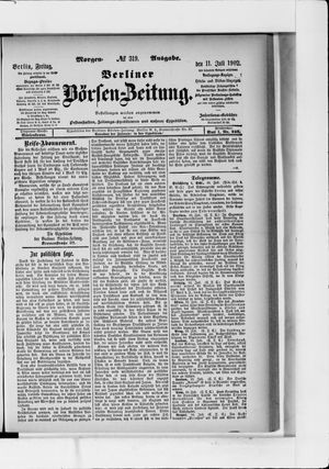 Berliner Börsen-Zeitung vom 11.07.1902