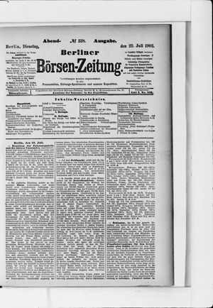 Berliner Börsen-Zeitung on Jul 22, 1902