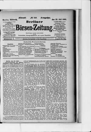 Berliner Börsen-Zeitung on Jul 23, 1902