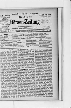 Berliner Börsen-Zeitung on Jul 25, 1902