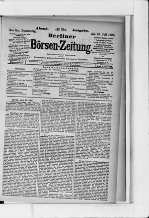 Berliner Börsen-Zeitung on Jul 31, 1902