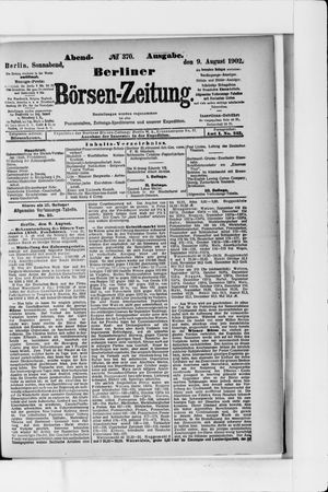 Berliner Börsen-Zeitung on Aug 9, 1902