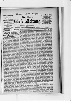 Berliner Börsen-Zeitung on Aug 14, 1902