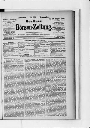 Berliner Börsen-Zeitung vom 19.08.1902