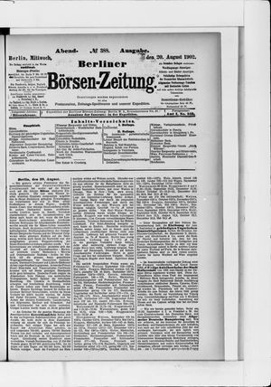 Berliner Börsen-Zeitung on Aug 20, 1902