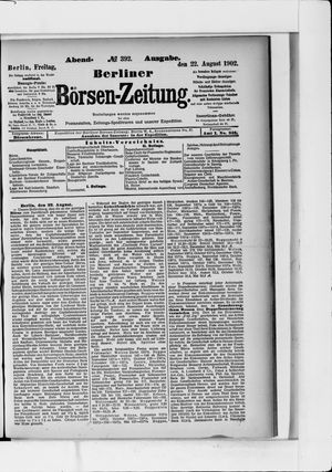 Berliner Börsen-Zeitung vom 22.08.1902