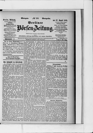 Berliner Börsen-Zeitung vom 27.08.1902