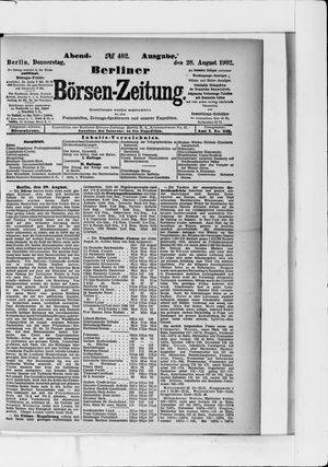 Berliner Börsen-Zeitung on Aug 28, 1902