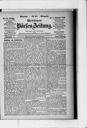 Berliner Börsen-Zeitung on Sep 2, 1902