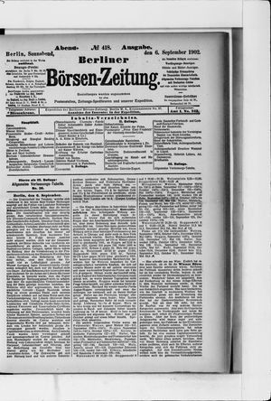 Berliner Börsen-Zeitung vom 06.09.1902