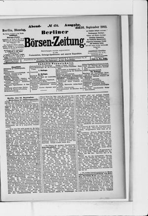 Berliner Börsen-Zeitung on Sep 16, 1902