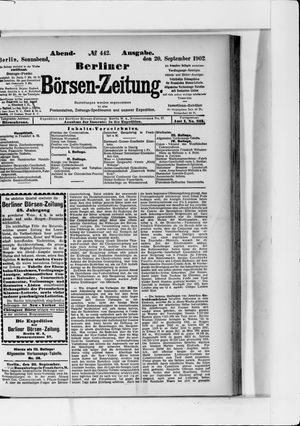 Berliner Börsen-Zeitung on Sep 20, 1902
