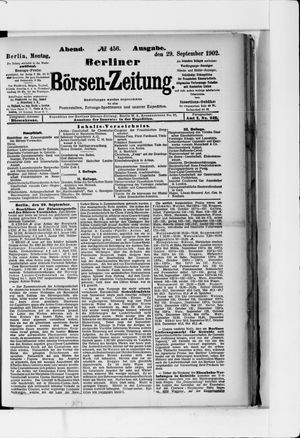 Berliner Börsen-Zeitung vom 29.09.1902