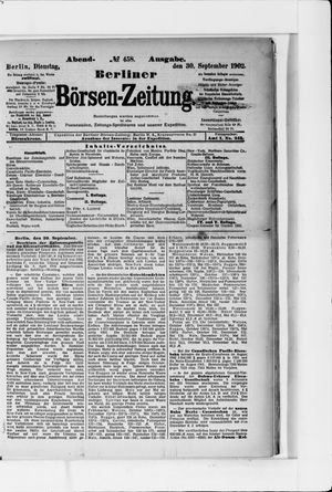 Berliner Börsen-Zeitung on Sep 30, 1902