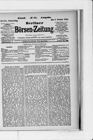Berliner Börsen-Zeitung on Oct 2, 1902