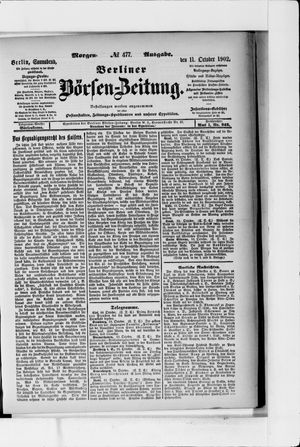 Berliner Börsen-Zeitung vom 11.10.1902