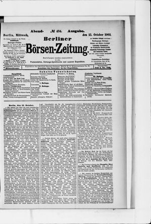 Berliner Börsen-Zeitung on Oct 15, 1902