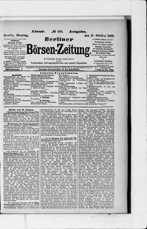 Berliner Börsen-Zeitung vom 21.10.1902