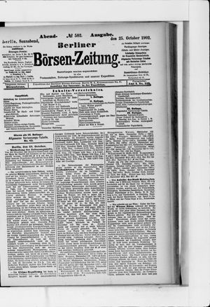 Berliner Börsen-Zeitung on Oct 25, 1902