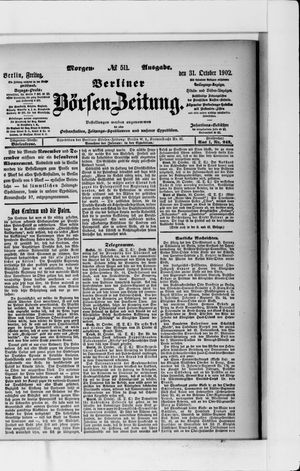 Berliner Börsen-Zeitung on Oct 31, 1902