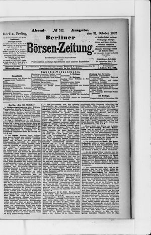 Berliner Börsen-Zeitung on Oct 31, 1902