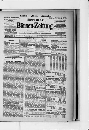 Berliner Börsen-Zeitung on Nov 1, 1902