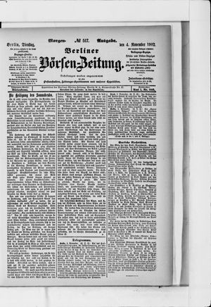 Berliner Börsen-Zeitung on Nov 4, 1902