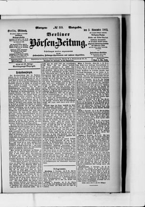 Berliner Börsen-Zeitung on Nov 5, 1902