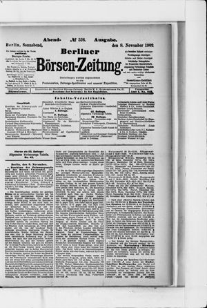 Berliner Börsen-Zeitung on Nov 8, 1902