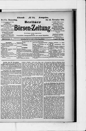 Berliner Börsen-Zeitung vom 13.11.1902