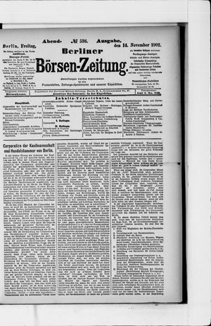 Berliner Börsen-Zeitung vom 14.11.1902