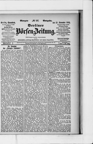Berliner Börsen-Zeitung on Nov 15, 1902