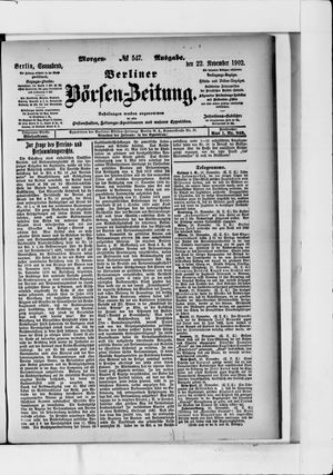 Berliner Börsen-Zeitung vom 22.11.1902