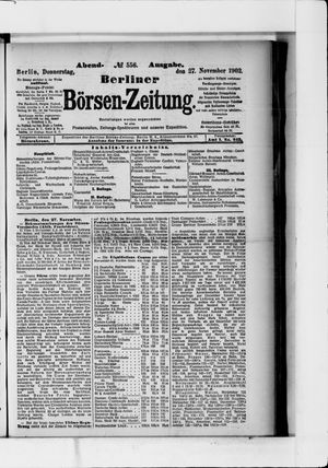 Berliner Börsen-Zeitung on Nov 27, 1902