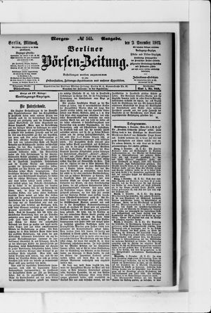 Berliner Börsen-Zeitung on Dec 3, 1902