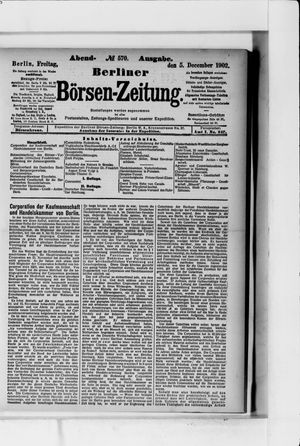 Berliner Börsen-Zeitung vom 05.12.1902