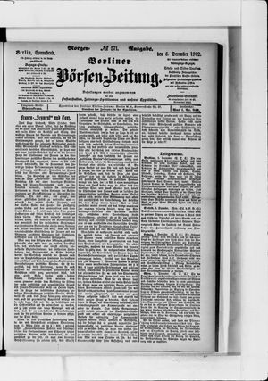 Berliner Börsen-Zeitung on Dec 6, 1902